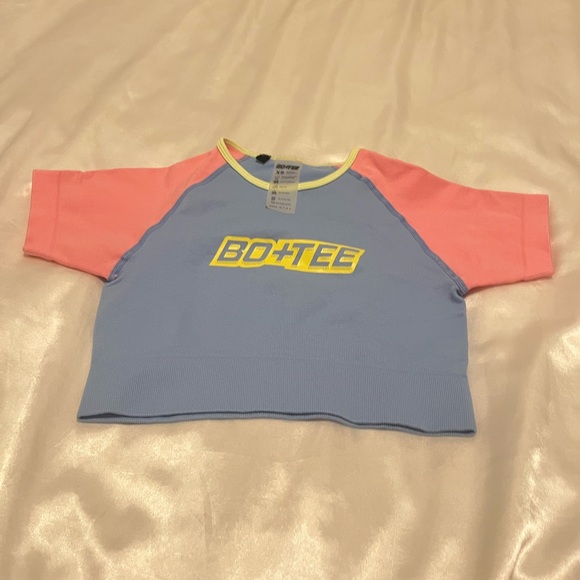 Bo+Tee cotton candy crop tee - light blue/pink, XS - Picture 1 of 2